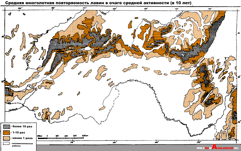 Снежные лавины карта